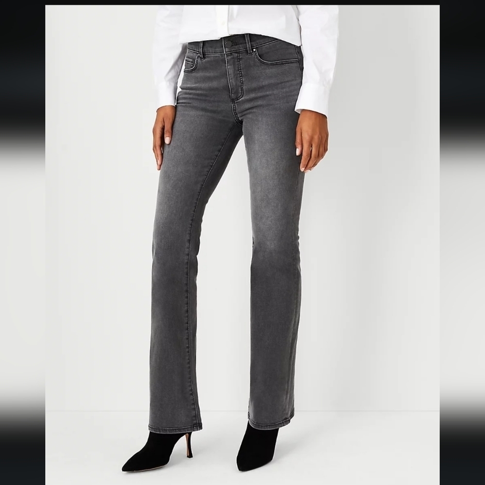 NWT Ann Taylor Curvy Fit Slim Boot Jeans Size 4 Tall Vintage Gray Wash